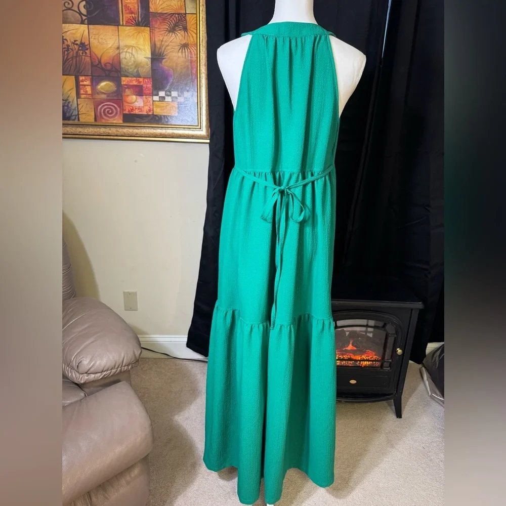 Calvin Klein Green Tiered Maxi‎ Dress - Picture 3 of 10